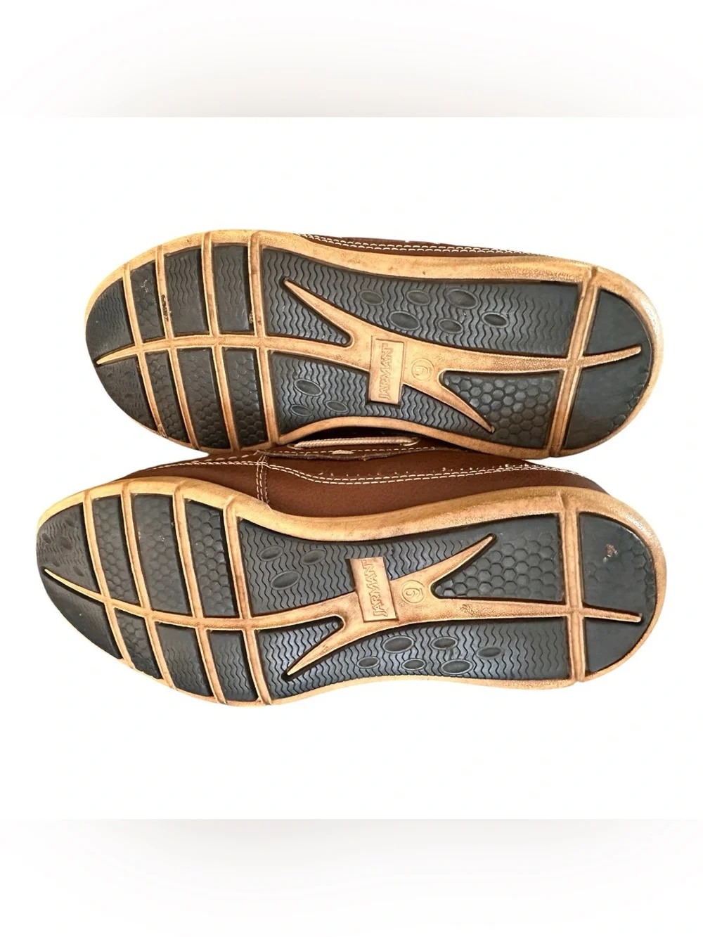Vintage Jarman Brown Leather Moc Toe Boat Shoes Size 9
